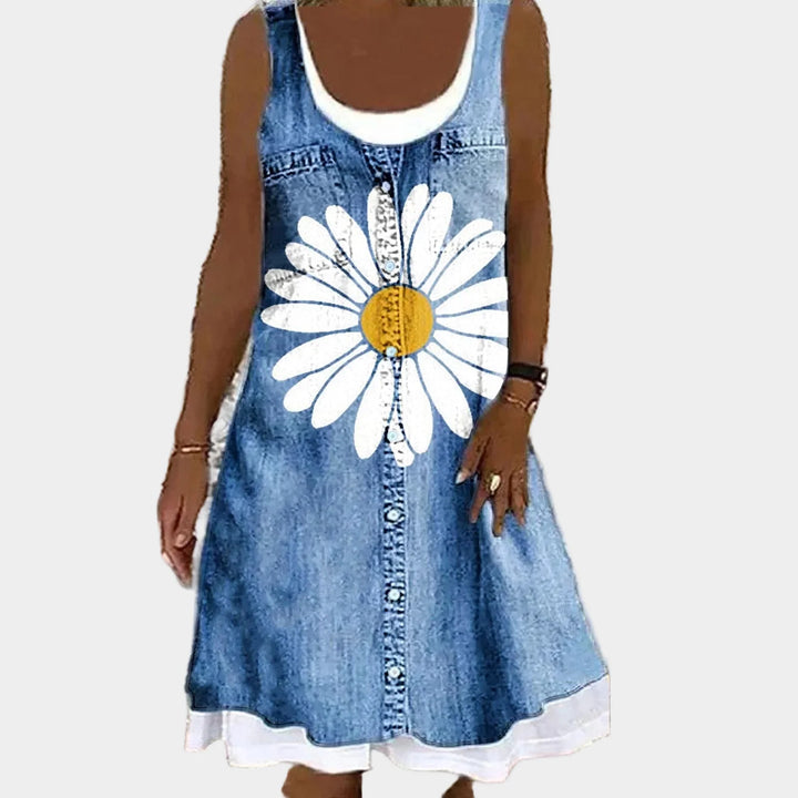 Blodt og elegant denimkjole