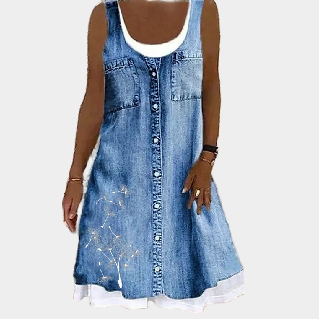 Blodt og elegant denimkjole