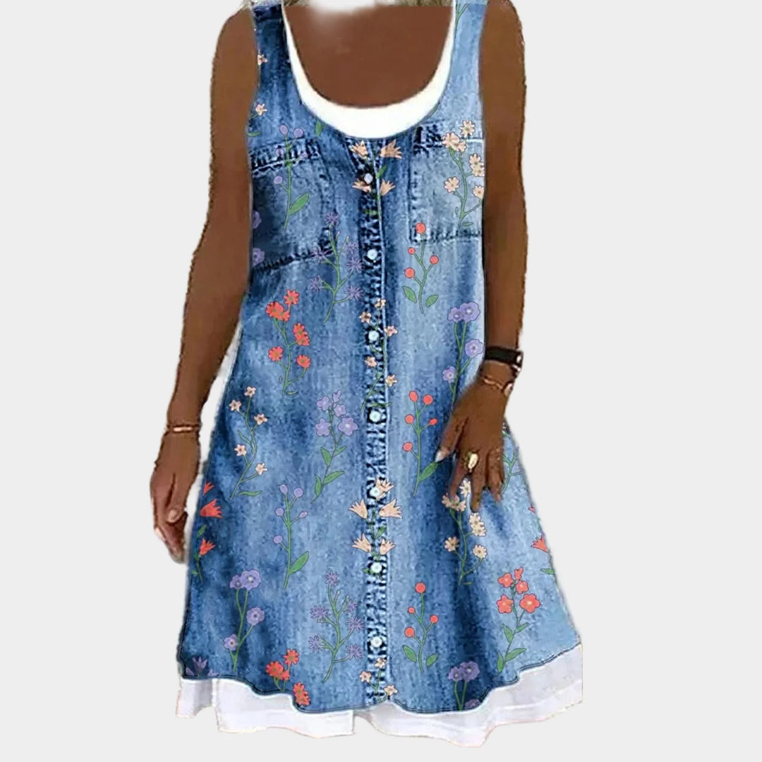 Blodt og elegant denimkjole