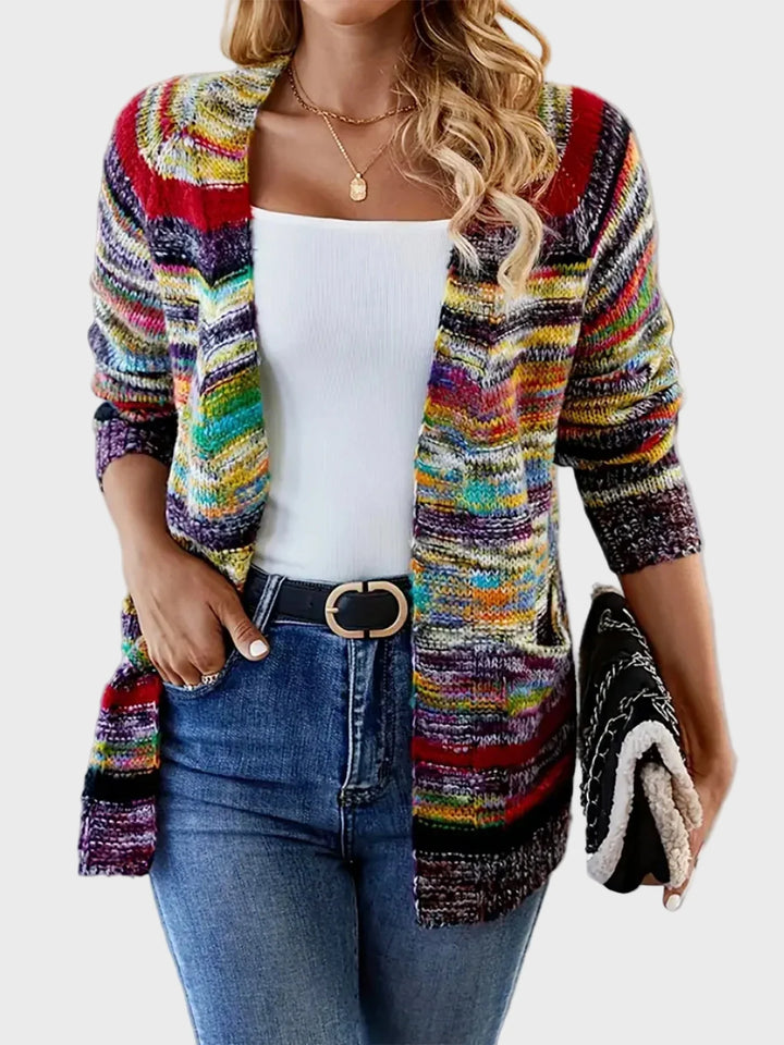 Farverig Strikket Vest