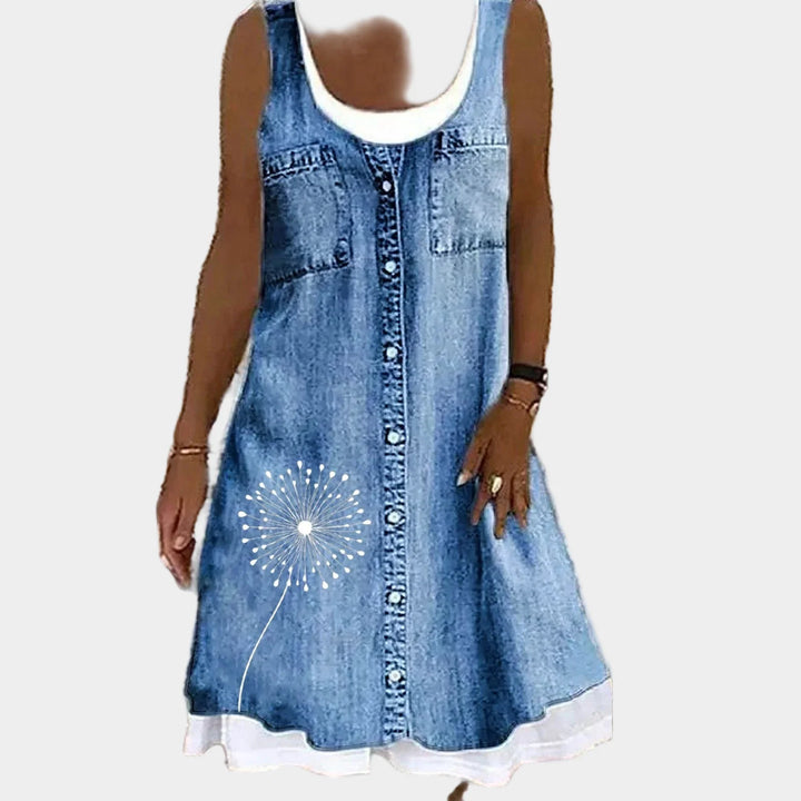 Blodt og elegant denimkjole
