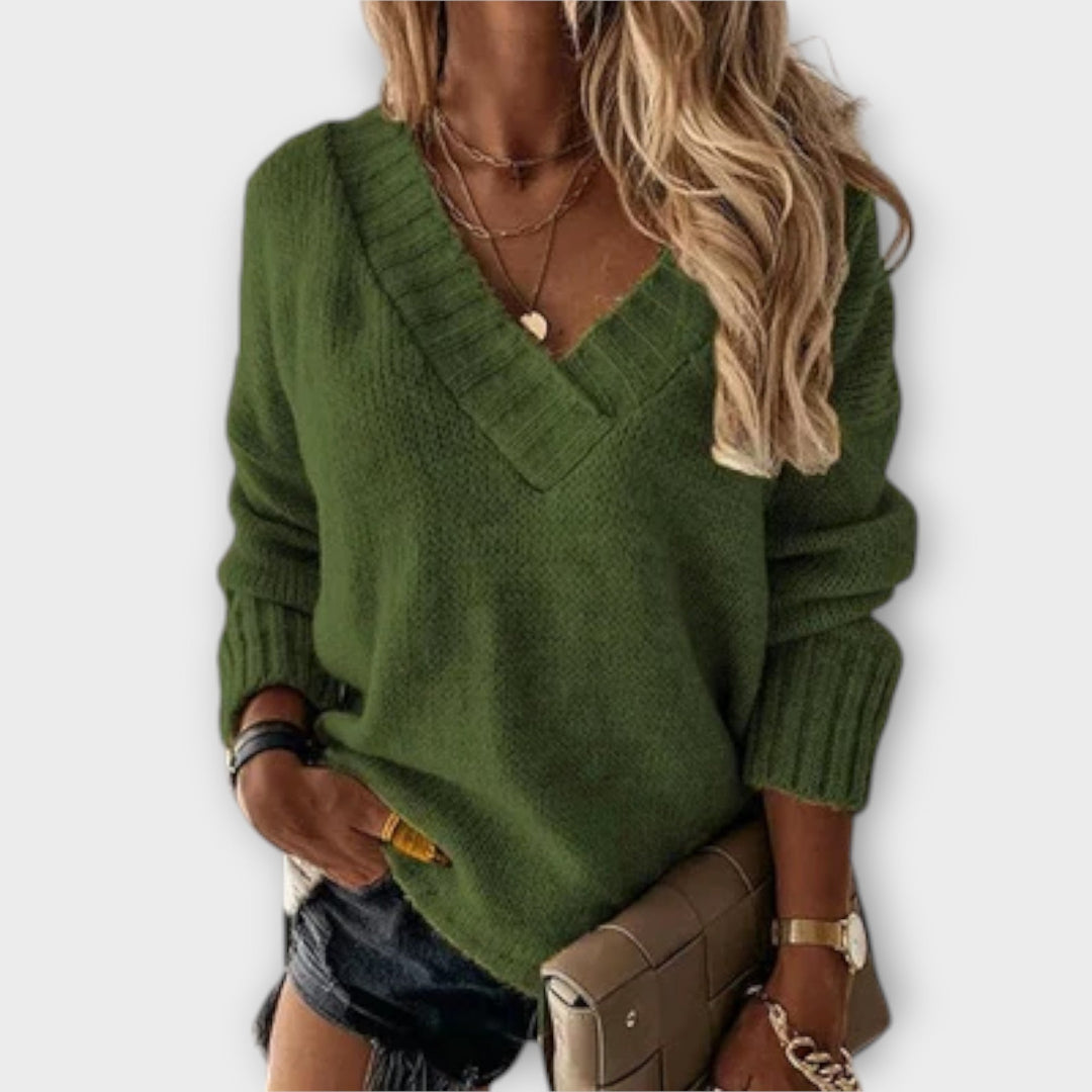 Jane - Komfortabel V-hals Sweater