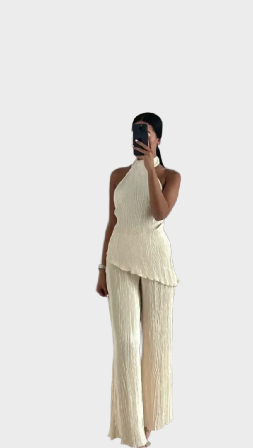 Elegant Plisseret Sæt