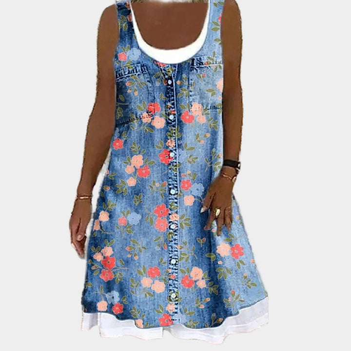 Blodt og elegant denimkjole