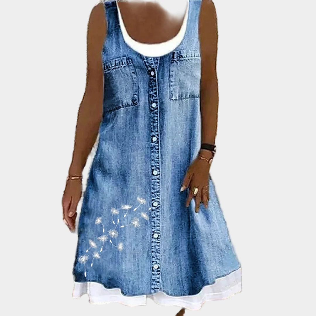 Blodt og elegant denimkjole