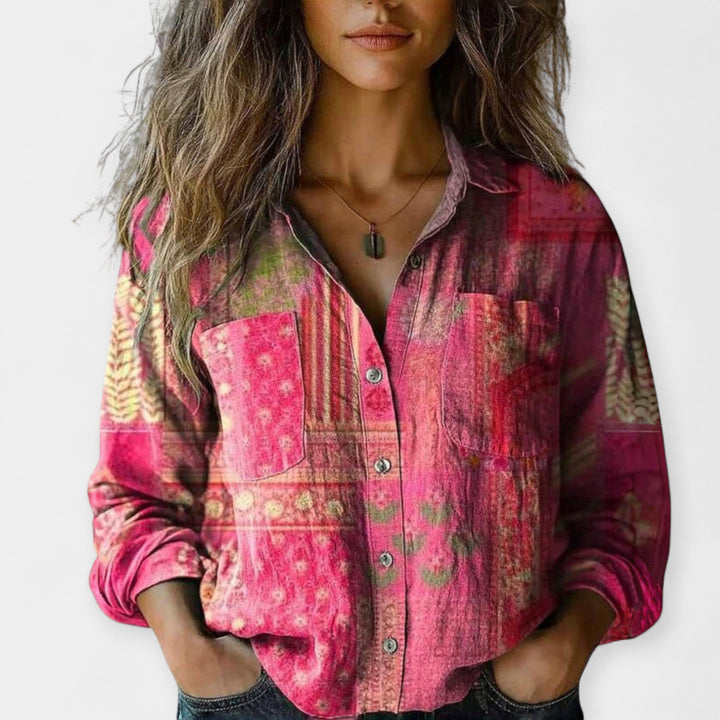 Vintage bluse med mønstre