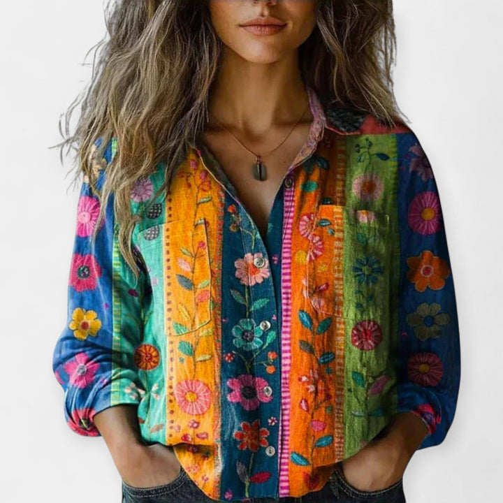 Vintage bluse med mønstre
