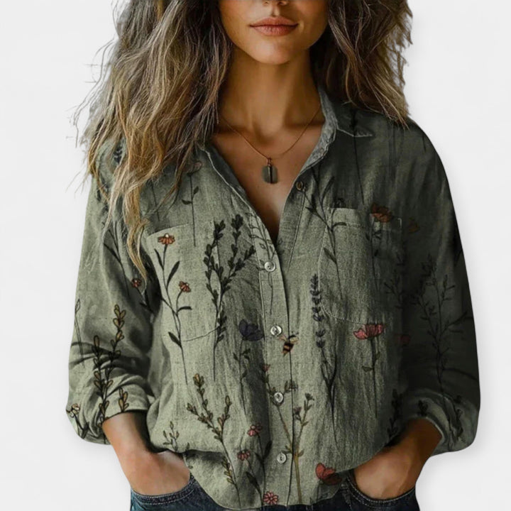 Vintage bluse med mønstre