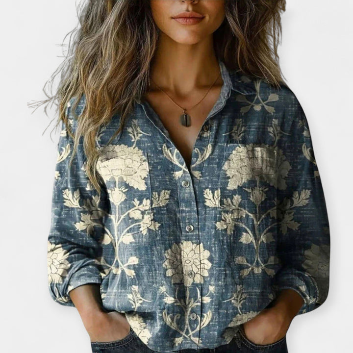 Vintage bluse med mønstre