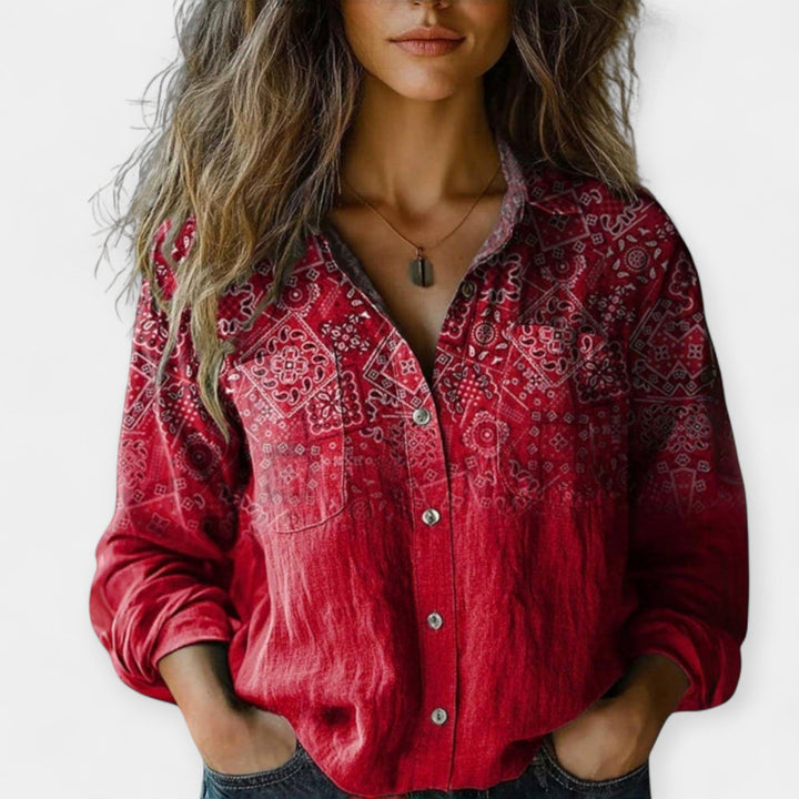 Vintage bluse med mønstre