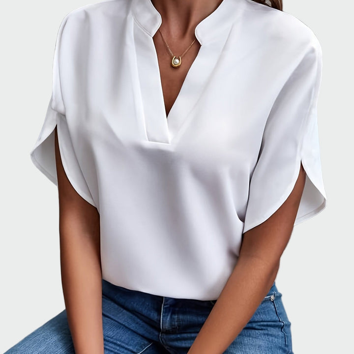 Bluse med draperet design