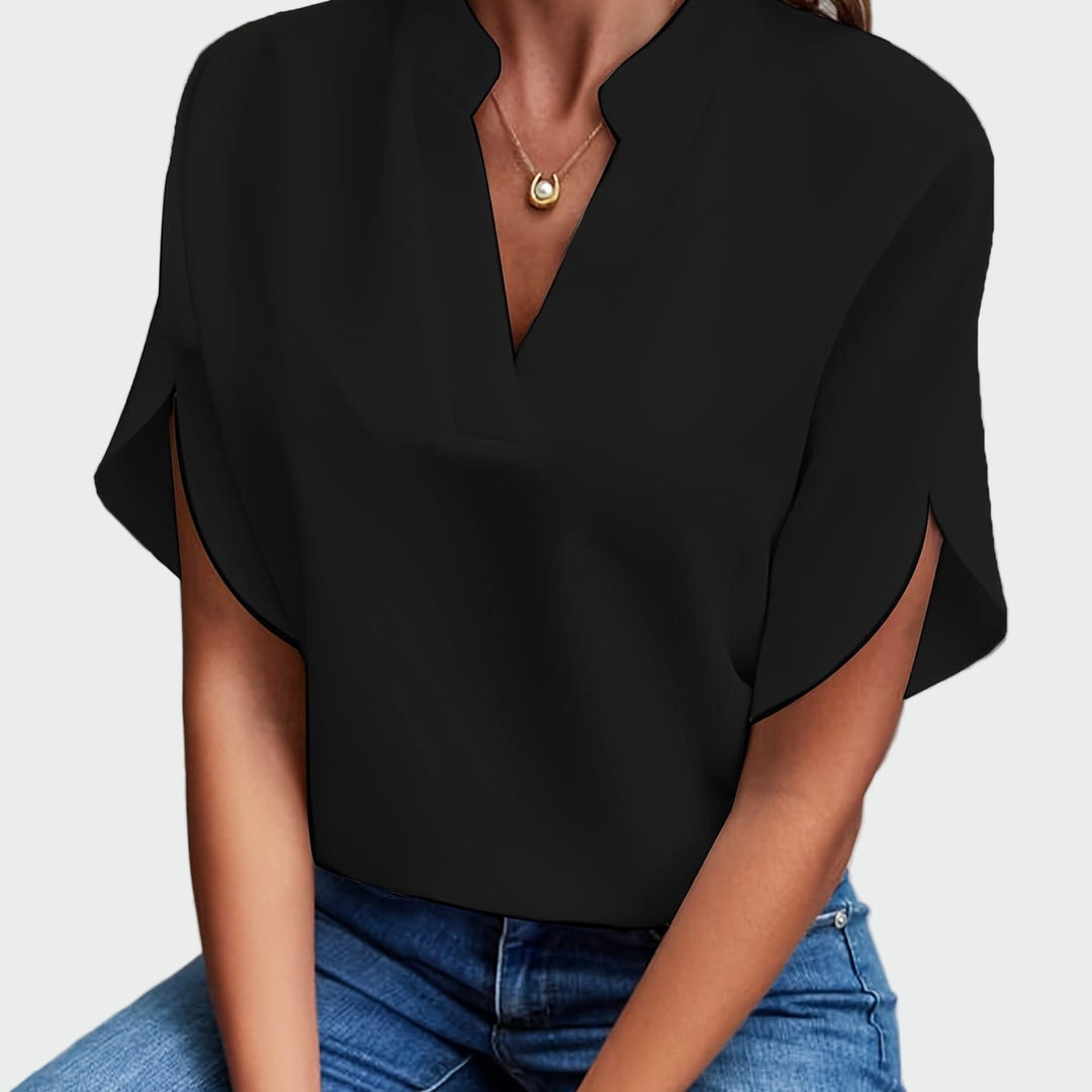 Bluse med draperet design