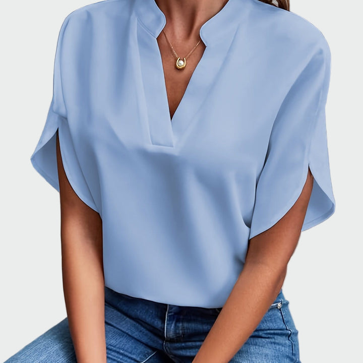 Bluse med draperet design