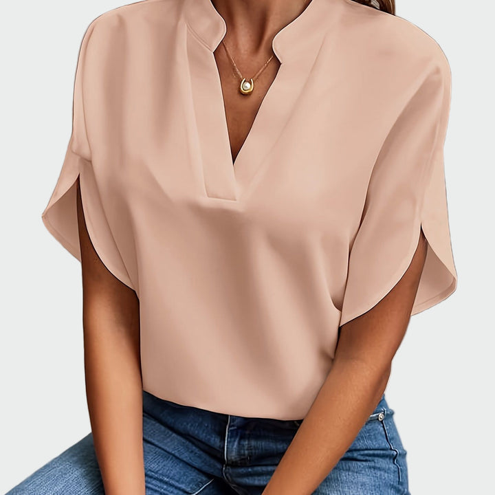 Bluse med draperet design