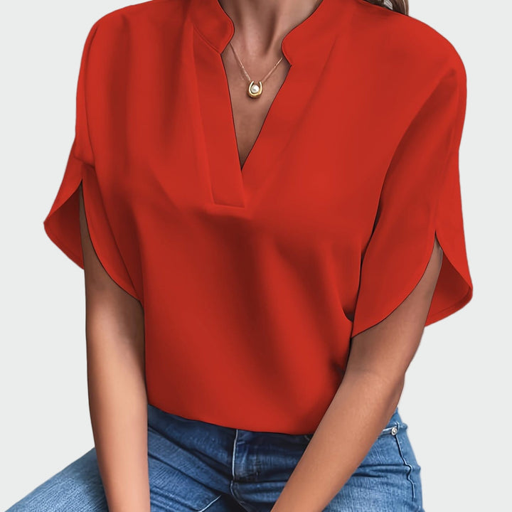 Bluse med draperet design