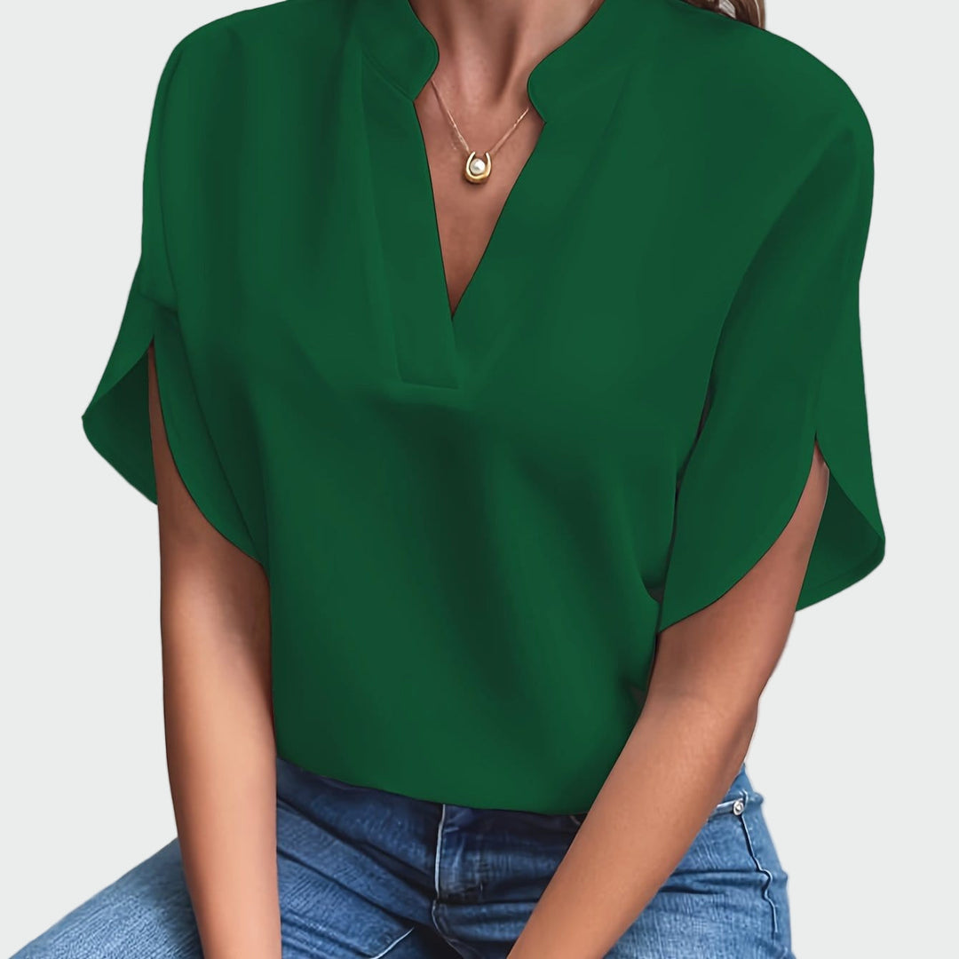 Bluse med draperet design