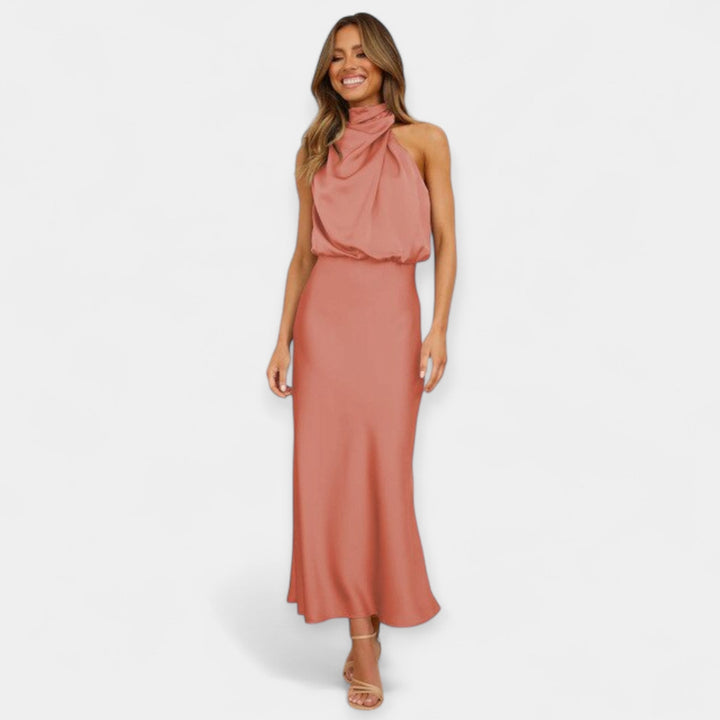 Maxikjole med off-shoulder