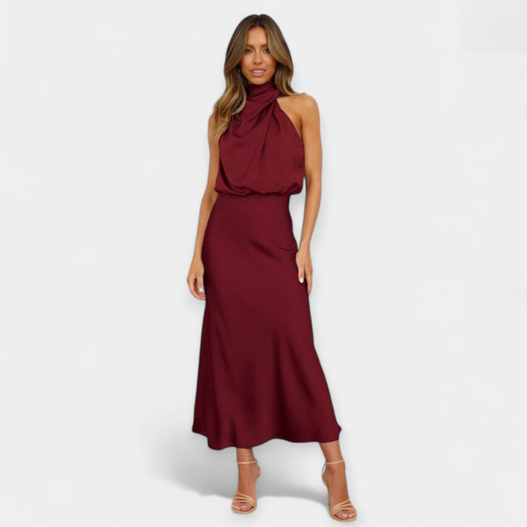 Maxikjole med off-shoulder
