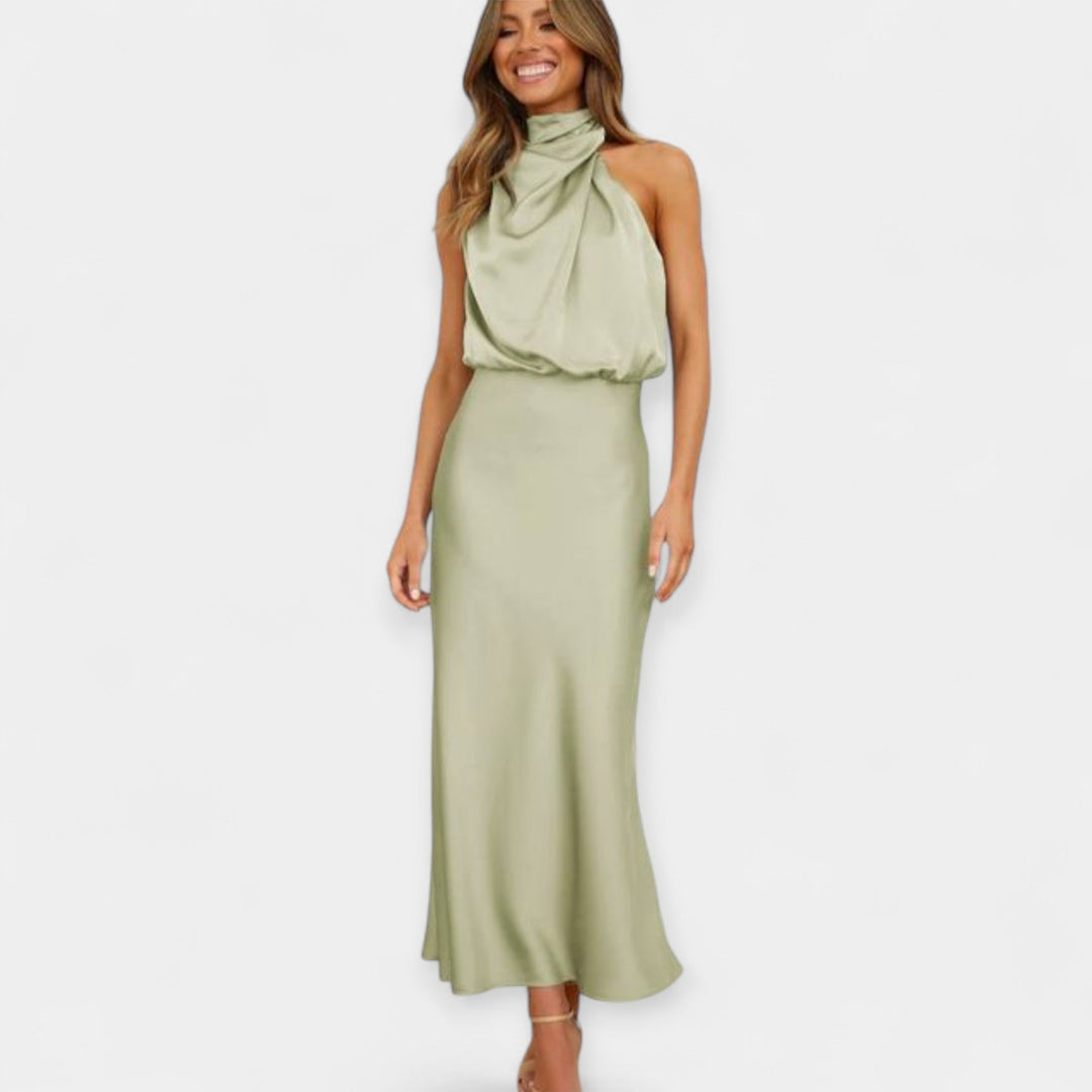 Maxikjole med off-shoulder