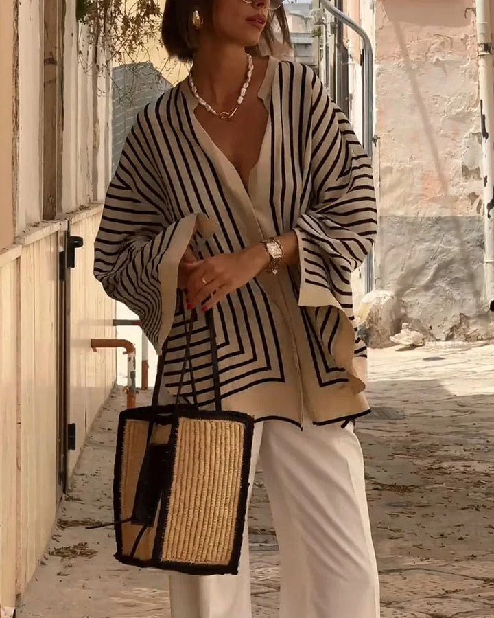 Skjorte med Stribet Elegant Stil