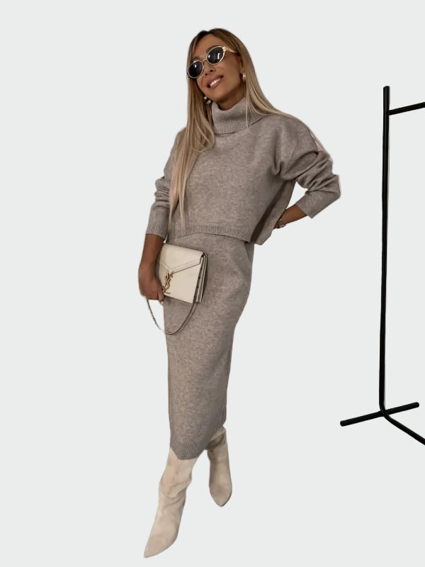 Sæt med Kjole og Turtleneck Sweater