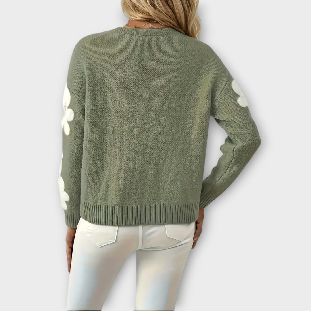 Silke - Blødt sweater med blomsterdesign