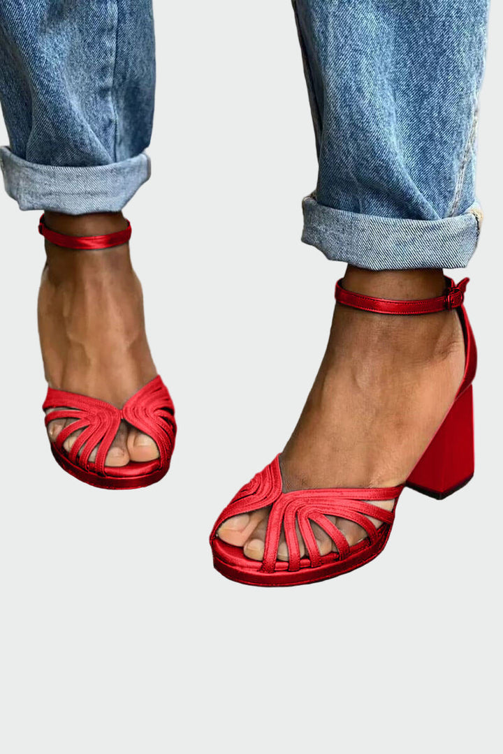 Sandaler med tofarvet hæl