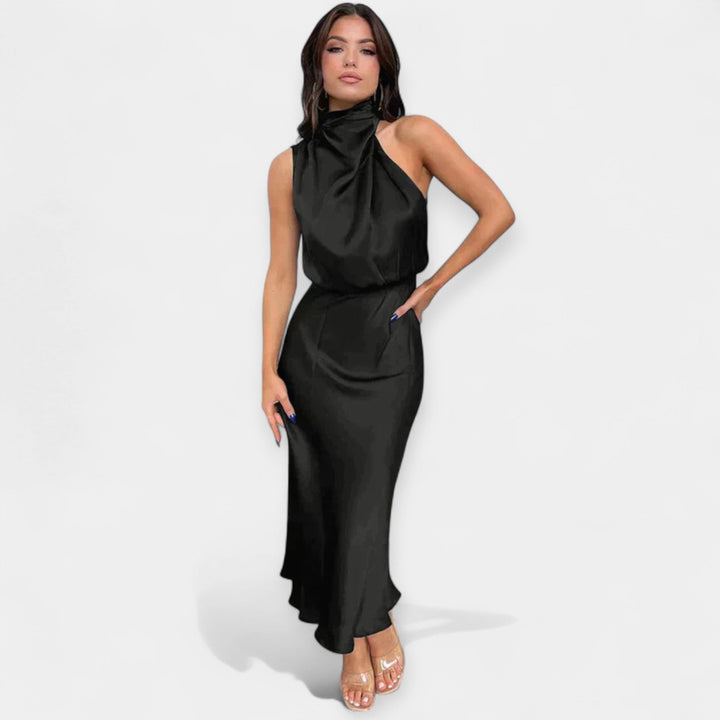 Maxikjole med off-shoulder
