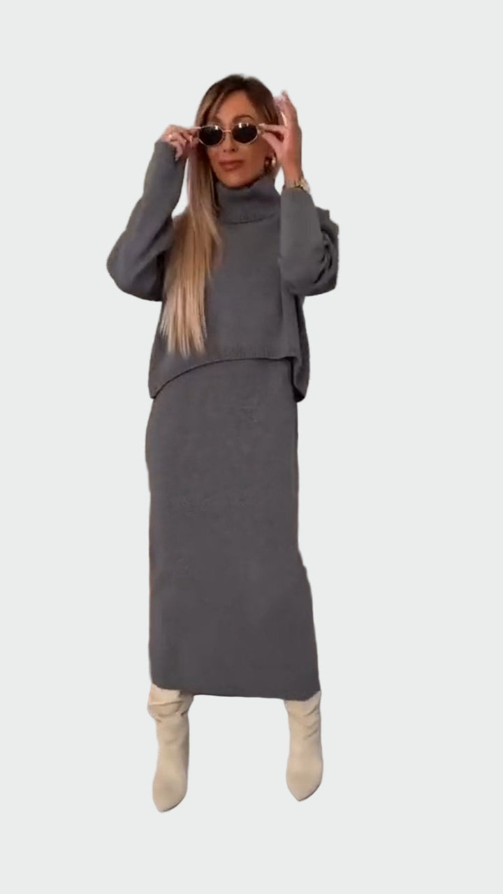 Sæt med Kjole og Turtleneck Sweater