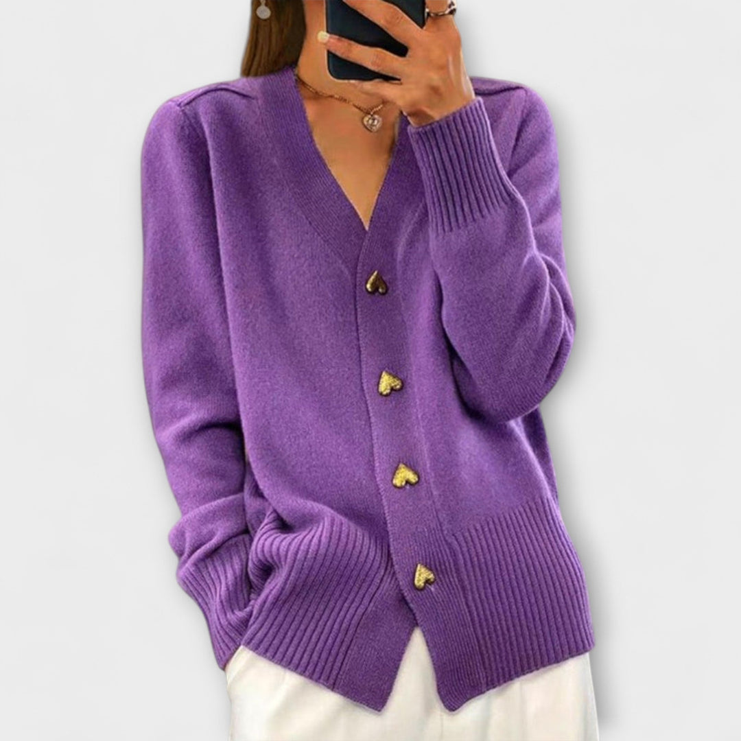Marij – Kvindepullover med V-udskæring i vintage stil
