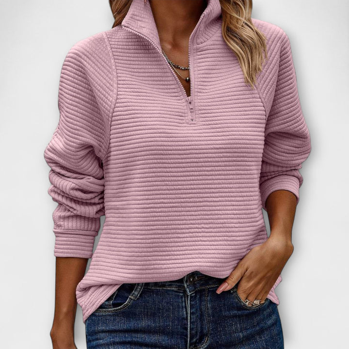 Vilja - Sweater med halv lynlås 