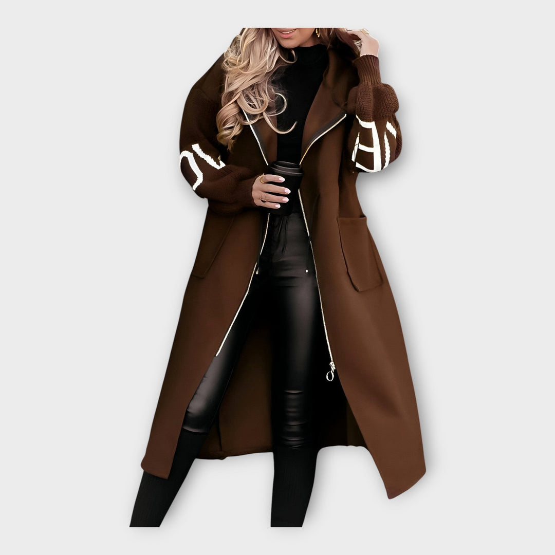Elegant Lang Frakke med Moderne Detaljer
