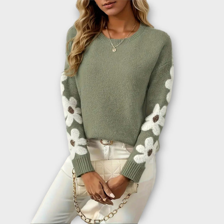 Silke - Blødt sweater med blomsterdesign