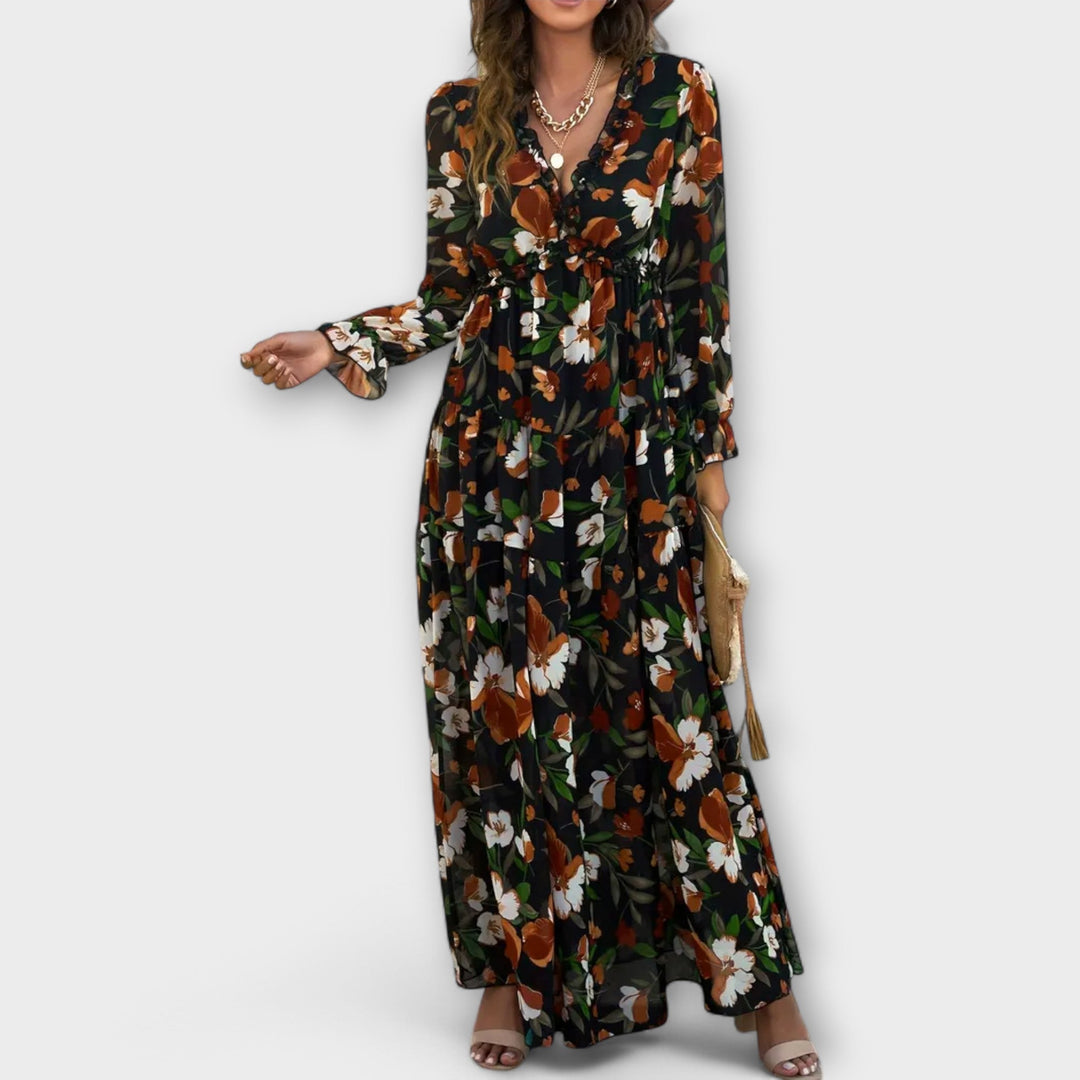 Maxi Kjole med Blomster