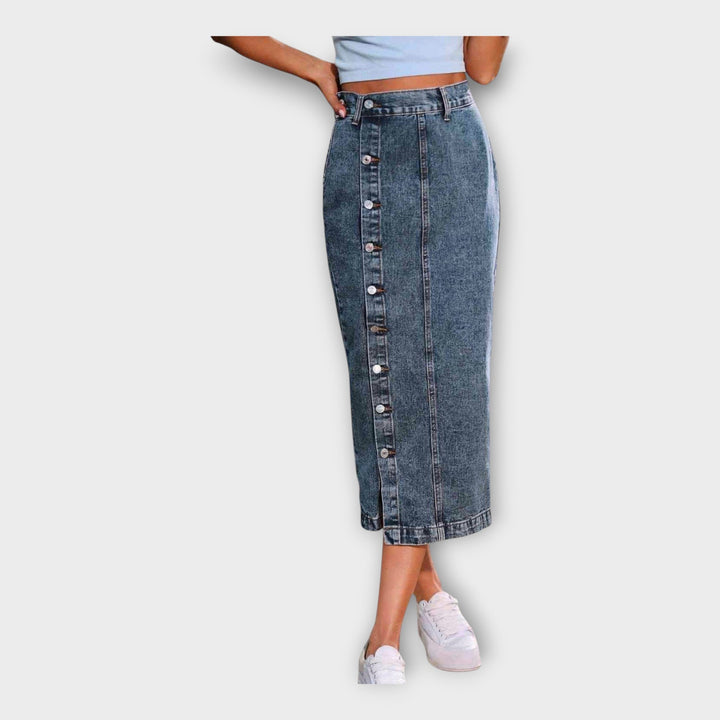 Maxi Nederdel med Knapper