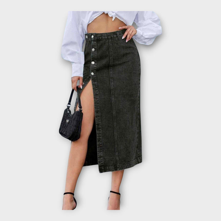 Maxi Nederdel med Knapper