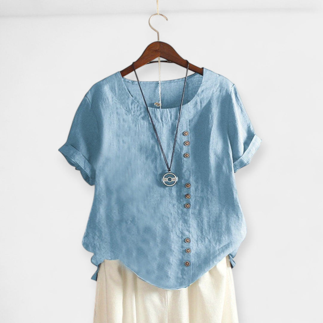 Kortærmet bluse med knapper 