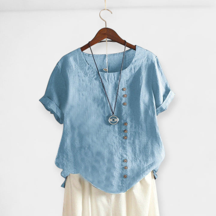 Kortærmet bluse med knapper 