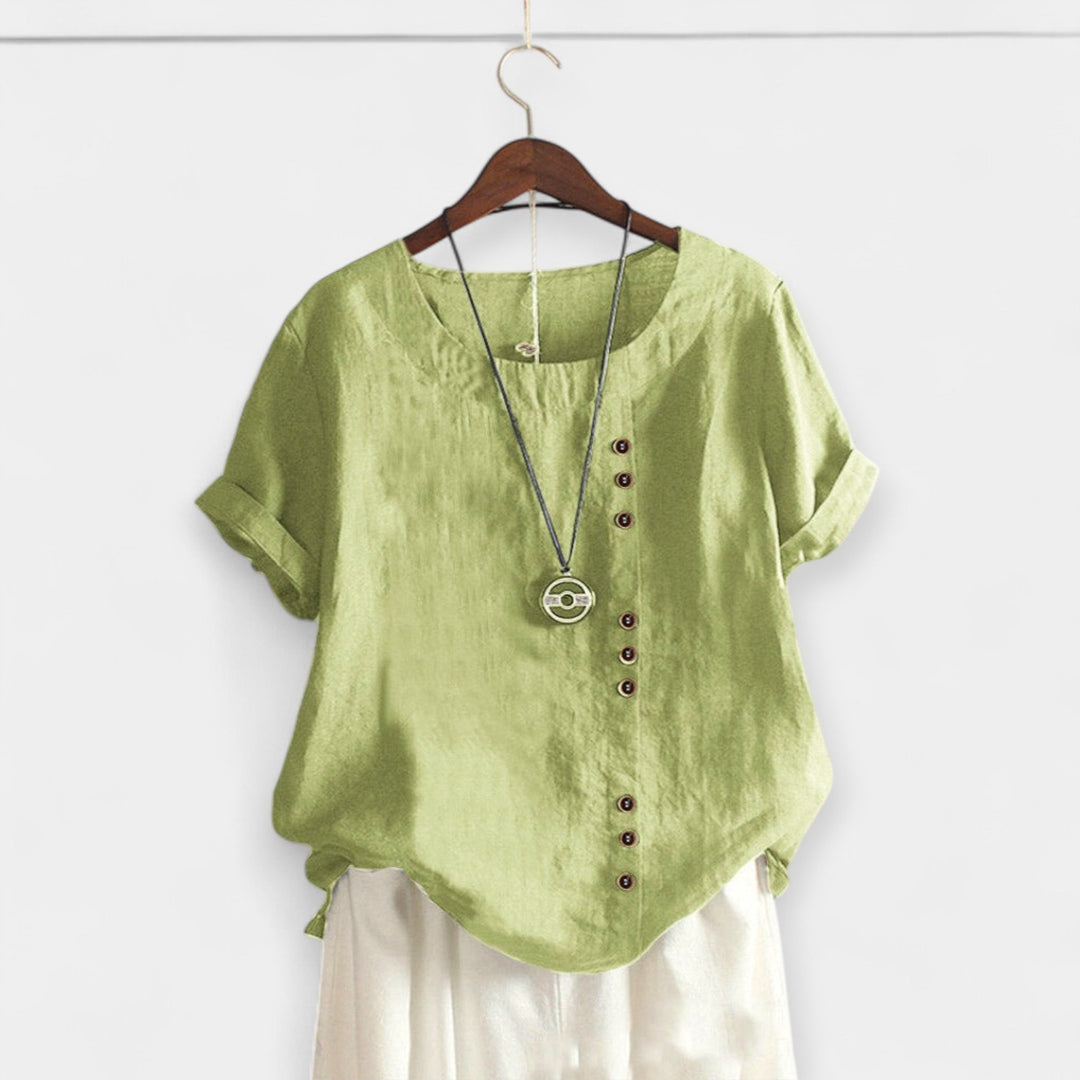 Kortærmet bluse med knapper 