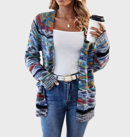 Farverig Strikket Vest