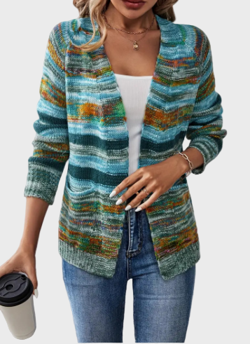 Farverig Strikket Vest