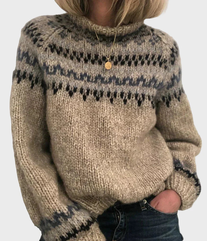 Strikket Turtleneck med Rund Halsudskæring