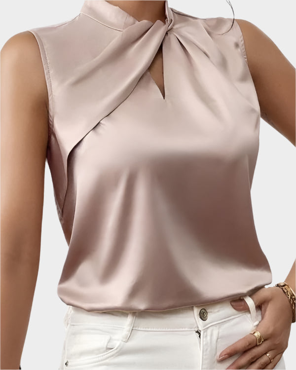 Elegant Satin Top Uden Ærmer