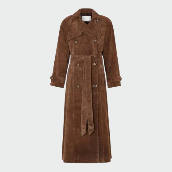 Alma – Elegant trenchcoat i ruskind