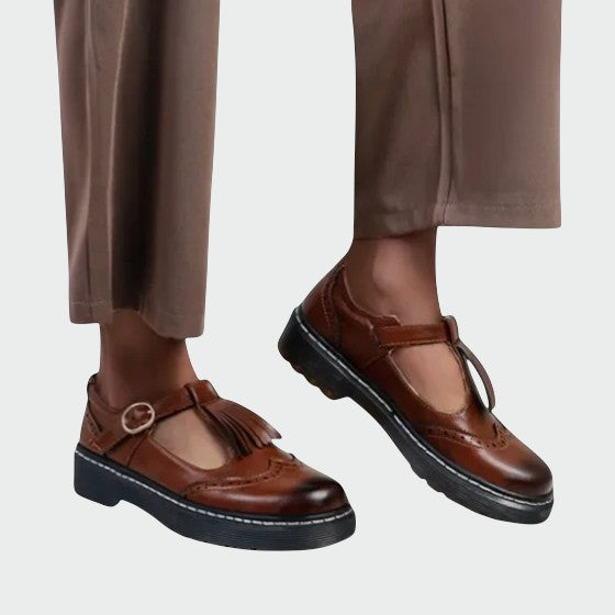 Olivia - Elegante T-Bar Lædersko