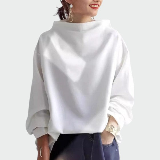 Alma - Casual top med høj hals