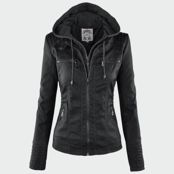 Gia - Læderjakke i bikerstil