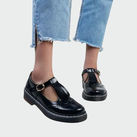 Olivia - Elegante T-Bar Lædersko