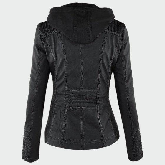 Gia - Læderjakke i bikerstil