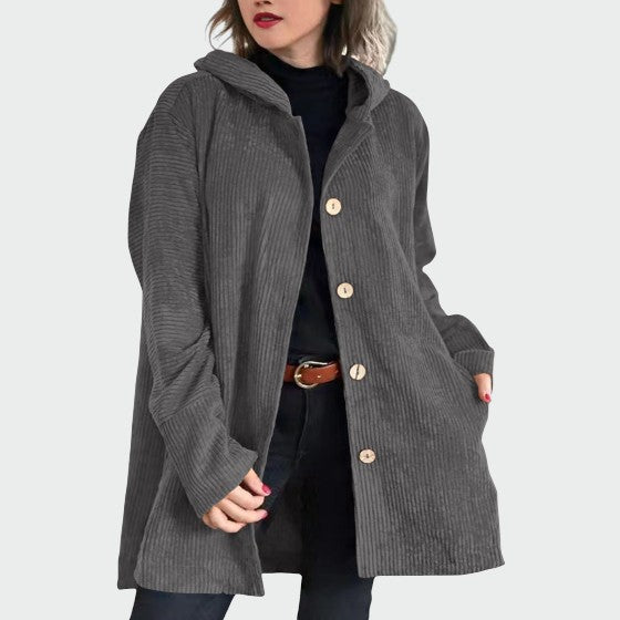 Alma - Hyggelig hættetrøje i fløjl